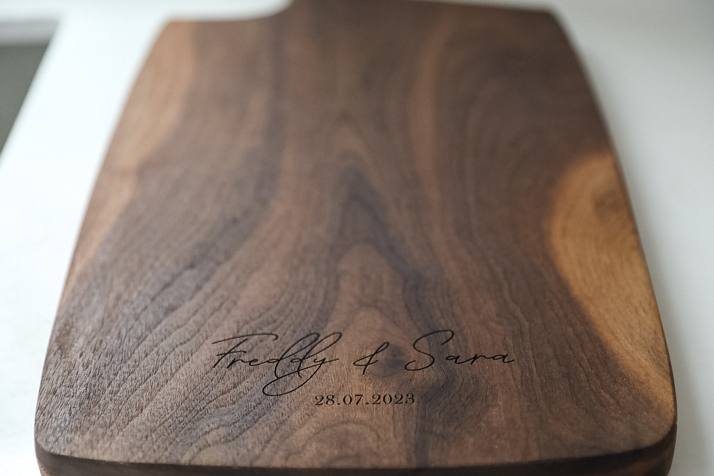 Signature Walnut Serving Board with Handle - Custom Engraved