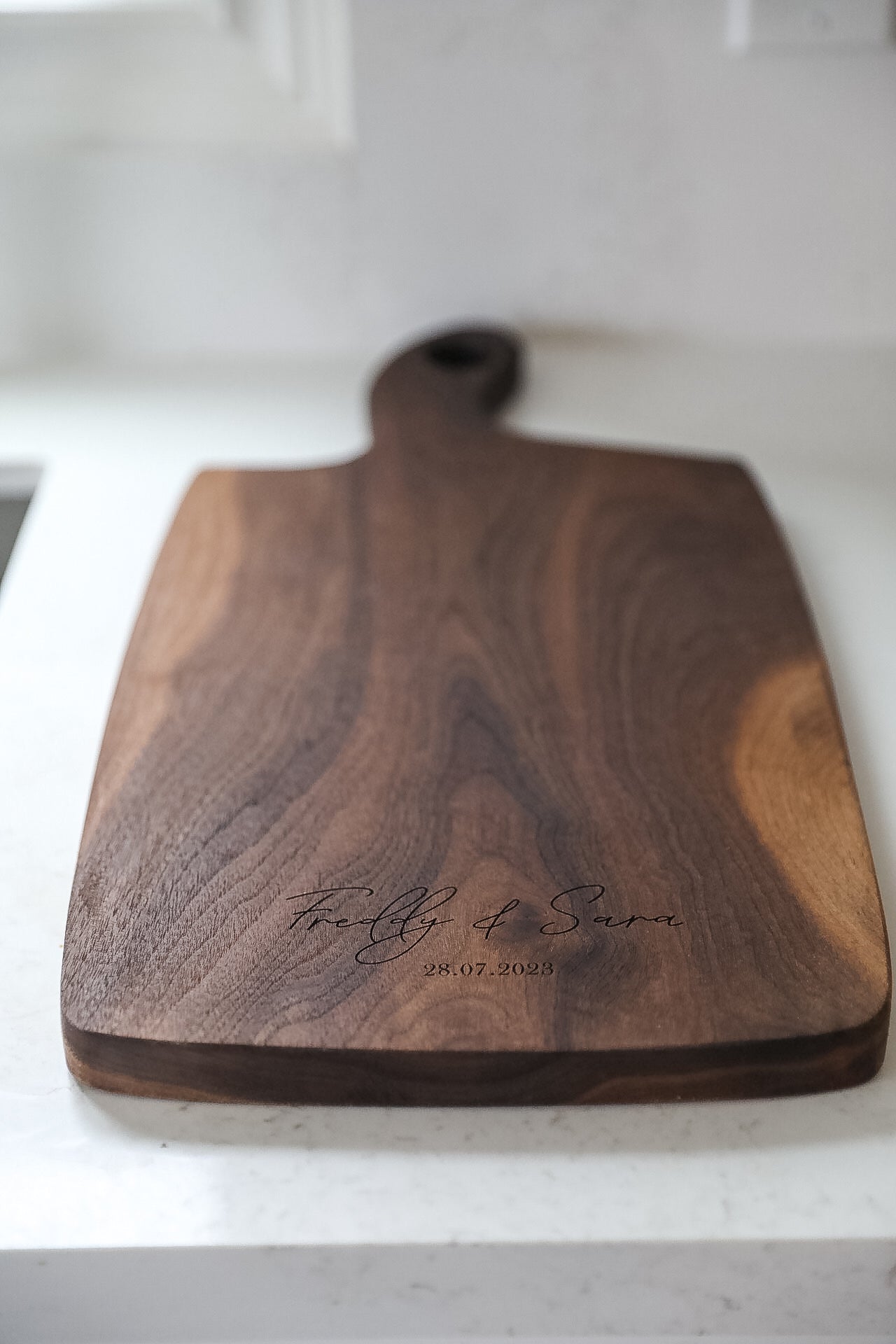 Signature Walnut Serving Board with Handle - Custom Engraved