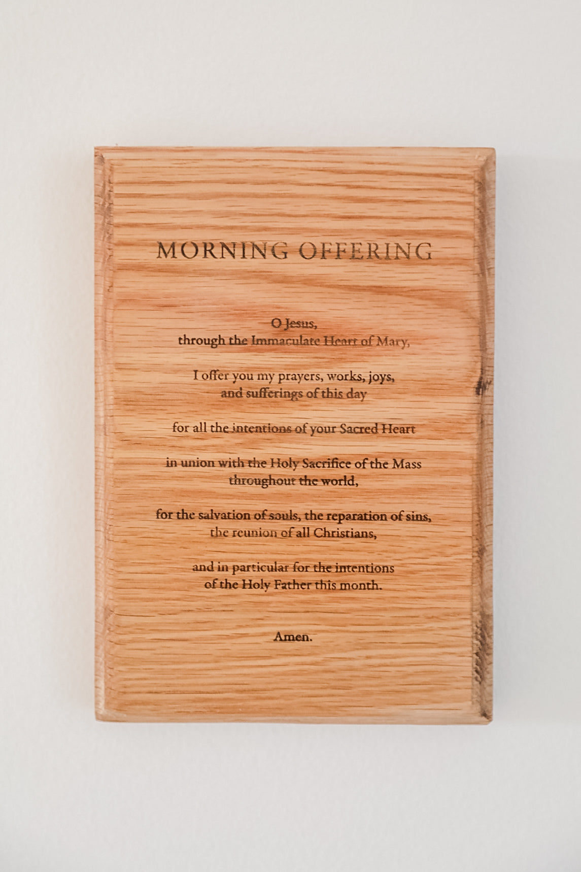 Morning Offering Prayer Plaque