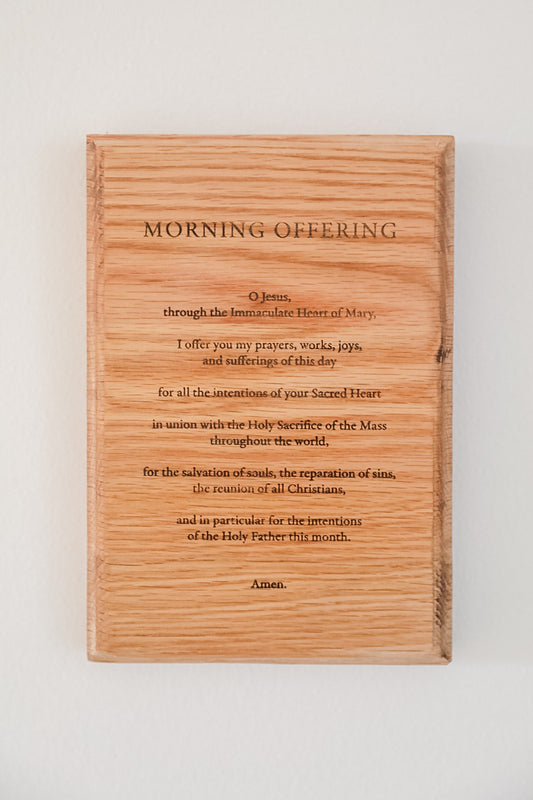 Morning Offering Prayer Plaque